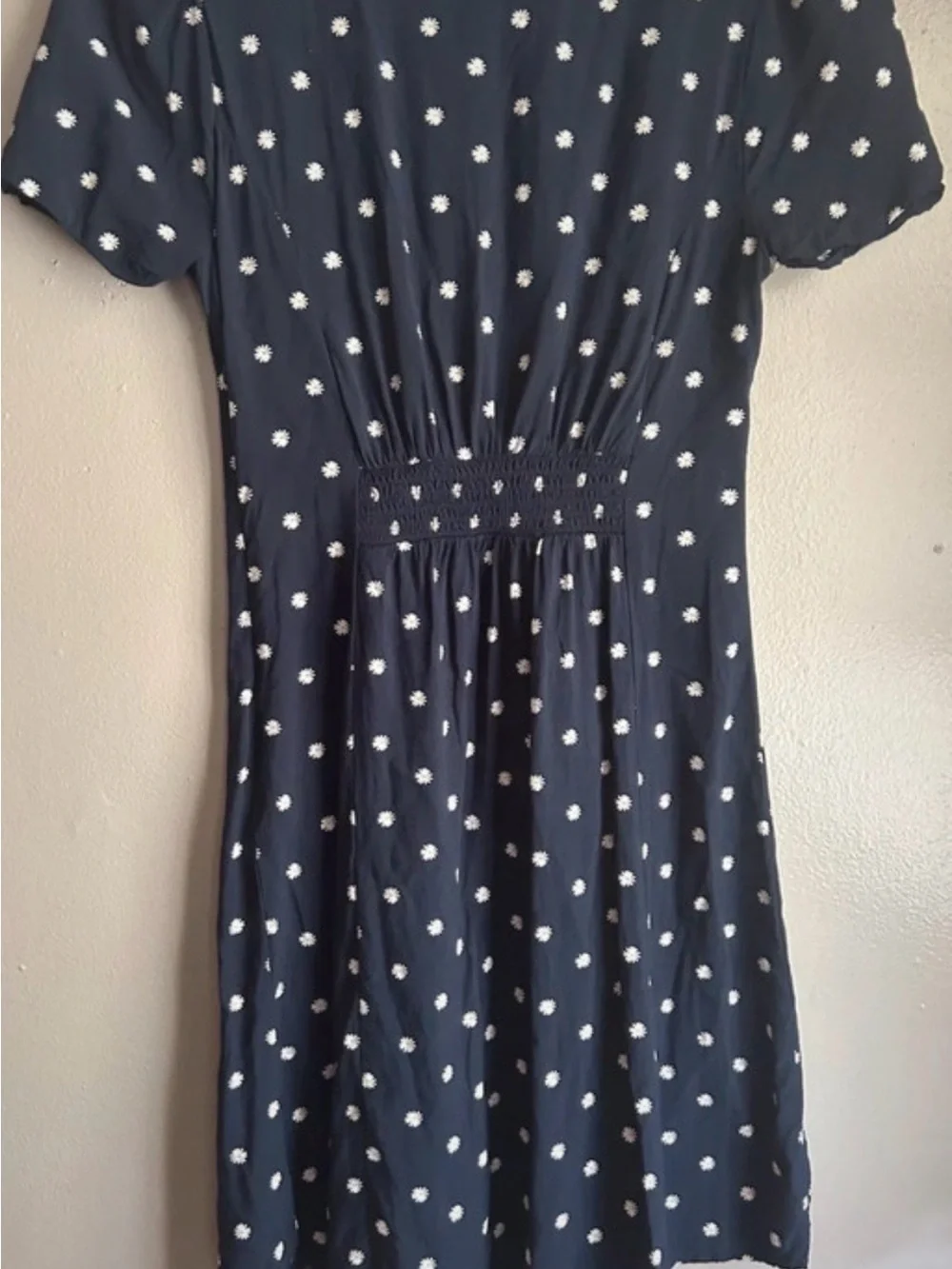 Old Navy Navy Blue Daisy Scoop Neck Midi Dress